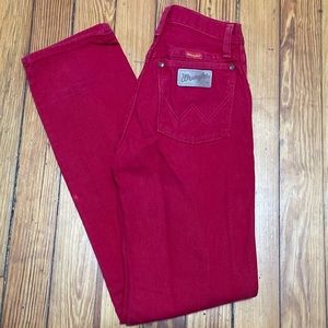Vintage Women's Wrangler Jeans High Waist Denim Red Size 1x34 (1x 32).